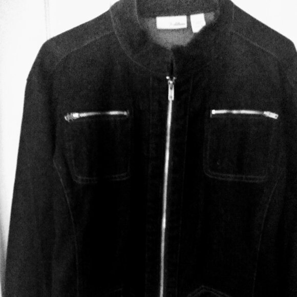CHICO'S PLATINUM WOMEN'S DENIM JACKET SIZE 2 - Picture 1 of 9